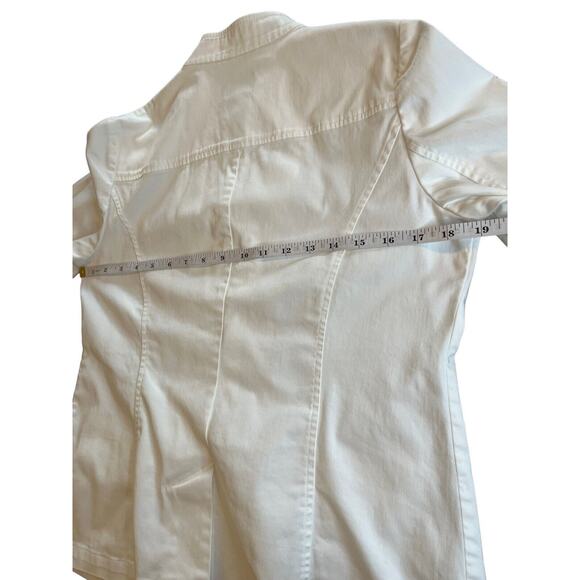Additions‎ by Chicos Size 0 (Small Size 4) White Jacket Cotton Stretch - Picture 6 of 9